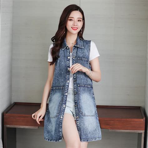 jean jacket vest amazon|extra long denim vests.